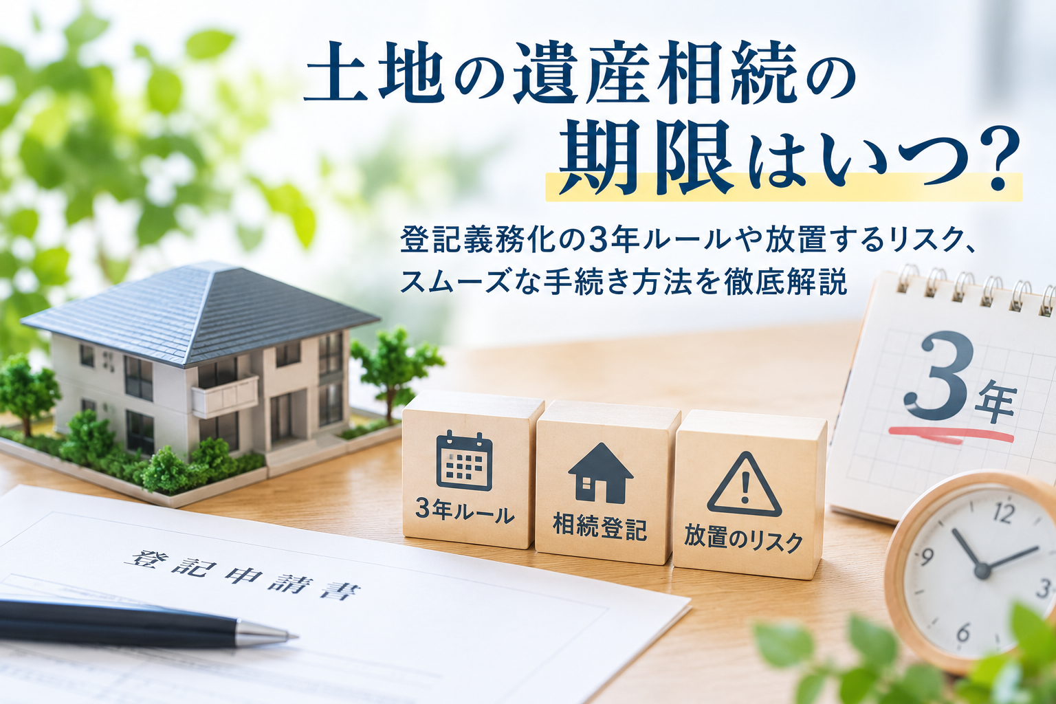 土地の遺産相続の期限はいつ？3つの期限とは